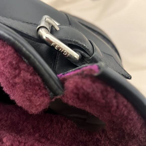 FENDI LEATHER FUR LINED ANKLE BLACK BOOTS SIZE 39 - Picture 6 of 8